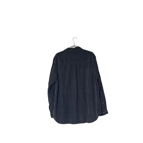 Cherokee Mens Long-Sleeve Button-Up Corduroy Black Shirt L Fall Basic Layering - Picture 2 of 6